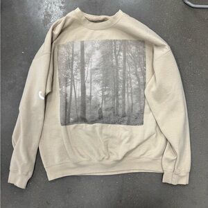 Folklore Taylor Swift Beige Forest Graphic RARE Crewneck Sweater